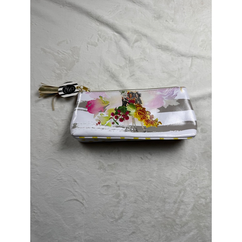 Lili + Delilah Santa Barbara Design Studio Floral Quote Cosmetic Bag New